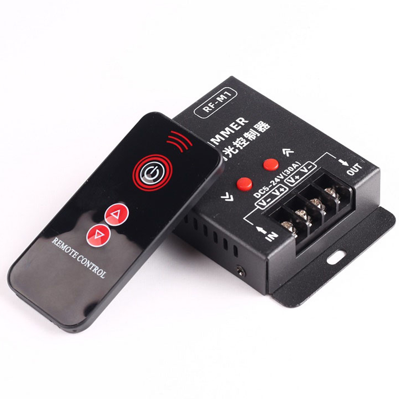 DC5-24V 30A PWM Knob Dimmer Controller With RF Remote Control For Single Color LED Strip Light